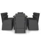 Preview: 11-tlg. Garten-Essgruppe mit Kissen Poly Rattan Schwarz