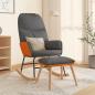 Preview: ARDEBO.de - Schaukelsessel mit Hocker Hellgrau Stoff
