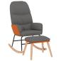 Preview: Schaukelsessel mit Hocker Hellgrau Stoff