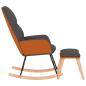 Preview: Schaukelsessel mit Hocker Hellgrau Stoff