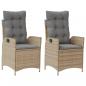 Preview: Gartensessel Kissen 2Stk. Verstellbar Beigemischung Poly Rattan