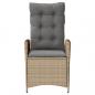 Preview: Gartensessel Kissen 2Stk. Verstellbar Beigemischung Poly Rattan