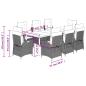 Preview: 9-tlg. Garten-Essgruppe mit Kissen Braun Poly Rattan
