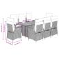 Preview: 9-tlg. Garten-Essgruppe mit Kissen Beigemischung Poly Rattan