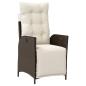 Preview: 3-tlg. Garten-Essgruppe mit Kissen Braun Poly Rattan