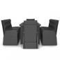 Preview: 11-tlg. Garten-Essgruppe mit Kissen Poly Rattan Schwarz