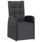 Preview: 11-tlg. Garten-Essgruppe mit Kissen Poly Rattan Schwarz