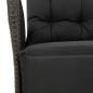 Preview: 7-tlg. Garten-Essgruppe mit Kissen Schwarz Poly Rattan