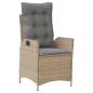 Preview: 9-tlg. Garten-Essgruppe mit Kissen Beige Poly Rattan