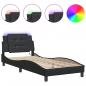 Preview: Bettgestell mit LED Schwarz 80x200 cm Kunstleder