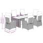 Preview: 7-tlg. Garten-Essgruppe mit Kissen Grau Poly Rattan