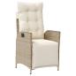 Preview: 5-tlg. Garten-Essgruppe mit Kissen Beige Poly Rattan