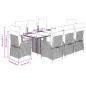 Preview: 9-tlg. Garten-Essgruppe mit Kissen Beigemischung Poly Rattan