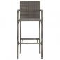 Preview: 3-tlg. Gartenbar-Set Grau Massivholz Akazie und Poly Rattan