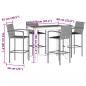 Preview: 5-tlg. Gartenbar-Set Braun Massivholz Akazie und Poly Rattan
