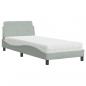 Preview: Bett mit Matratze Hellgrau 90x200 cm Samt
