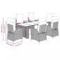 Preview: 7-tlg. Garten-Essgruppe mit Kissen Beigemischung Poly Rattan