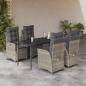 Preview: ARDEBO.de - 5-tlg. Garten-Essgruppe mit Kissen Hellgrau Poly Rattan