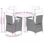 Preview: 5-tlg. Garten-Essgruppe mit Kissen Beige Poly Rattan