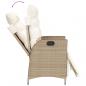 Preview: 7-tlg. Garten-Essgruppe mit Kissen Beige Poly Rattan
