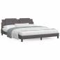 Preview: ARDEBO.de - Bett mit Matratze Grau 180x200 cm Kunstleder