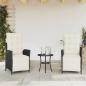 Preview: ARDEBO.de - Gartensessel mit Fußteil 2 Stk. Verstellbar Schwarz Poly Rattan