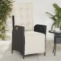 Preview: Gartensessel mit Fußteil 2 Stk. Verstellbar Schwarz Poly Rattan
