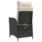Preview: Gartensessel mit Fußteil 2 Stk. Verstellbar Schwarz Poly Rattan