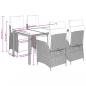 Preview: 5-tlg. Garten-Essgruppe mit Kissen Schwarz Poly Rattan