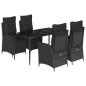 Preview: 5-tlg. Garten-Essgruppe mit Kissen Schwarz Poly Rattan