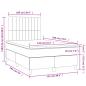 Preview: Boxspringbett mit Matratze & LED Hellgrau 120x190 cm Samt
