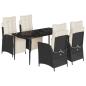 Preview: 5-tlg. Garten-Essgruppe mit Kissen Schwarz Poly Rattan