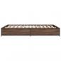 Preview: Bettgestell Braun Eichen-Optik 120x190 cm Holzwerkstoff Metall