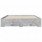 Preview: Bettgestell mit Schubladen Betongrau 160x200 cm Holzwerkstoff