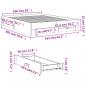 Preview: Bettgestell mit Schubladen Betongrau 160x200 cm Holzwerkstoff