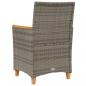 Preview: Gartenstühle mit Kissen 2 Stk. Grau Poly Rattan Massivholz