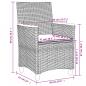 Preview: Gartenstühle mit Kissen 2 Stk. Grau Poly Rattan Massivholz
