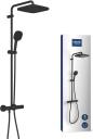 Preview: GROHE Vitalio Comfort 250 Duschsystem mit Thermostatbatterie, Wandmontage, Quickfix, mattschwarz (266962431)