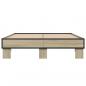 Preview: Bettgestell Sonoma-Eiche 120x200 cm Holzwerkstoff und Metall