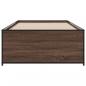 Preview: Bettgestell Braun Eichen-Optik 75x190 cm Holzwerkstoff Metall