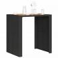 Preview: Gartentisch mit Holzplatte Schwarz 105x80x110 cm Poly Rattan