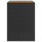 Preview: Gartentisch mit Holzplatte Schwarz 105x80x110 cm Poly Rattan