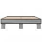 Preview: Bettgestell Grau Sonoma 120x200 cm Holzwerkstoff und Metall