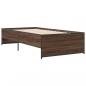 Preview: Bettgestell Braun Eichen-Optik 90x200 cm Holzwerkstoff Metall
