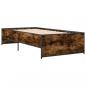 Preview: Bettgestell Räuchereiche 75x190 cm Holzwerkstoff und Metall
