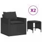 Preview: 4-tlg. Garten-Sofagarnitur mit Kissen Schwarz Poly Rattan