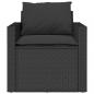 Preview: 4-tlg. Garten-Sofagarnitur mit Kissen Schwarz Poly Rattan