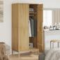Preview: Kleiderschrank FLORO Wachsbraun 77x53x171 cm Massivholz Kiefer