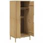 Preview: Kleiderschrank FLORO Wachsbraun 77x53x171 cm Massivholz Kiefer