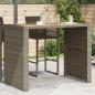 Preview: ARDEBO.de - Gartentisch mit Holzplatte Grau 145x80x110 cm Poly Rattan